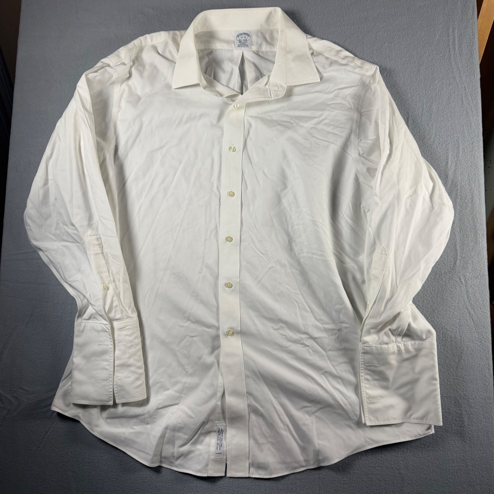 Brooks Brothers Classic White Non-Iron Supima Cotton French Cuff Shirt 18-34